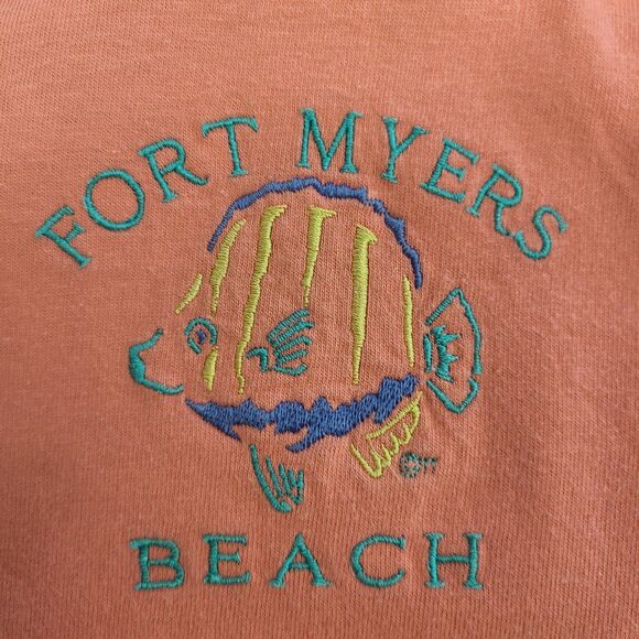 Vintage Single Stitch Fort Myers Florida Mens Sz XL Pink T Shirt USA 90s *Read* - Picture 3 of 8